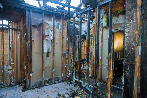 Professional Fire Damage Restoration technician working in Flemington, NJ